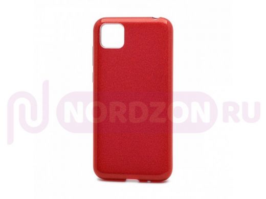 Чехол Honor 9S /Huawei Y5p, Fashion, силикон блестящий, красный