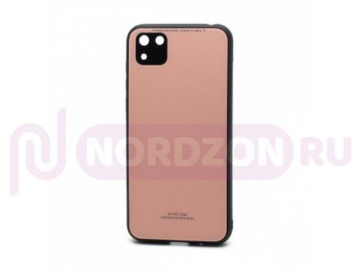 Чехол Honor 9S /Huawei Y5p, силикон, стеклянная вставка, розовый