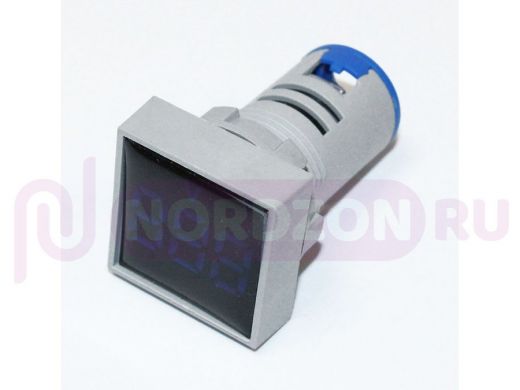 Вольтметр LED AC/50Hz (20-500VAC) DMS-124 синий (дисплей 30х30, корпус 22мм) 110495