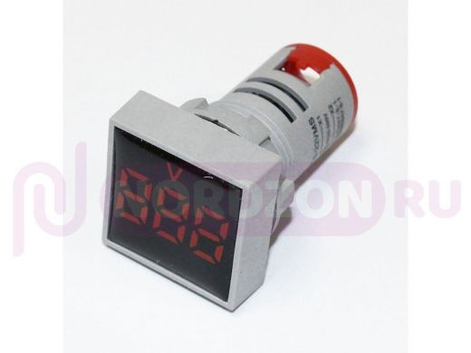 Вольтметр LED AC/50Hz (20-500VAC) DMS-125 красный (дисплей 30х30, корпус 22мм) 110496