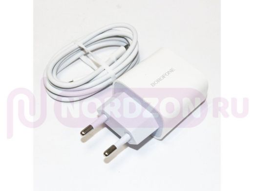 Зарядное устройство (СЗУ), USB 1-гн. 5V/2,1A (Borofone BA52, оригинал)