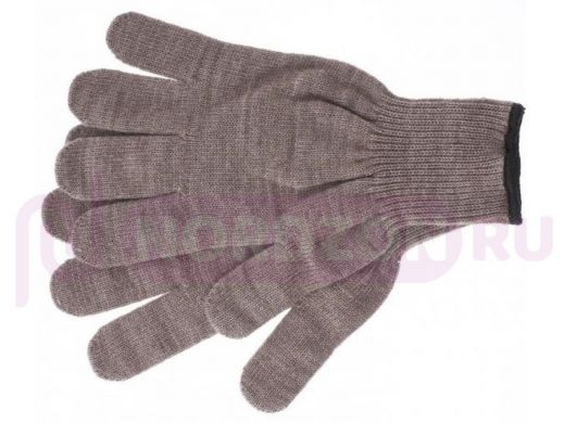 Перчатки трикотажные, акрил, цвет: коричневый, оверлок, Россия// Сибртех