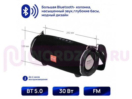 Портативная колонка Magic Acoustic Beat machine с Bluetooth 5.0, 292х132x139 мм, 2х15 Вт, чёрный