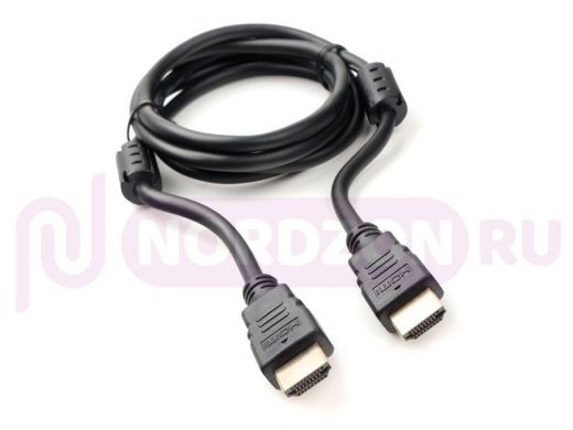 Шнур  HDMI / HDMI  1,5 м  Cablexpert CCF2-HDMI4-5,v2.0, 19M/19M, черный,позол., экран, 2 ферр.кольца