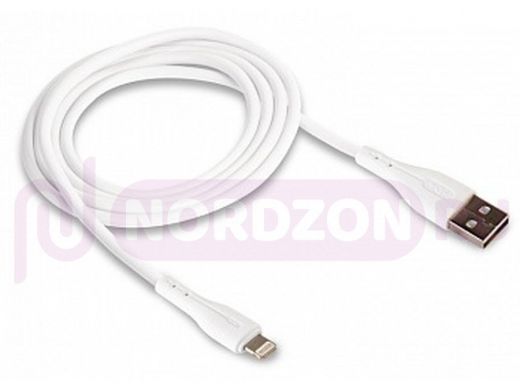 Шнур USB / Lightning (iPhone) XO-NB159, прорезиненный, 2.1A, белый