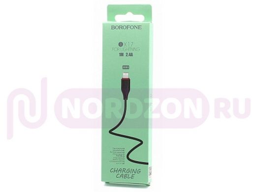 Шнур USB / Lightning (iPhone) Borofone BX17, 100см, чёрный