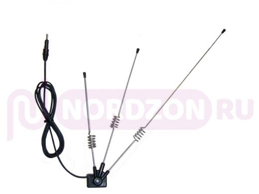 "FIX-155P" CHROM автомобильная  желобковая антенна для автомагнитолы, диапазон FM, УКВ,серые пружины