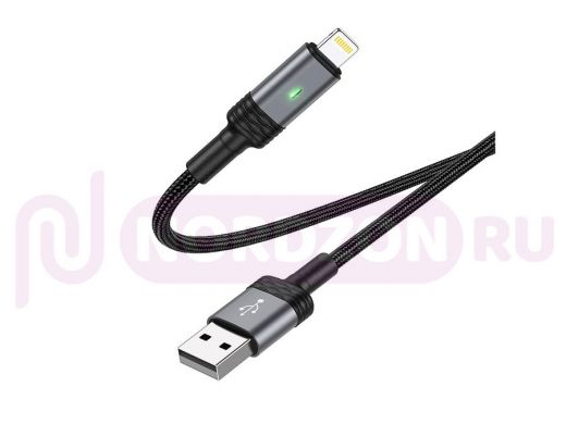 Шнур USB / Lightning (iPhone) BOROFONE BU30 Черный кабель USB 2.4A (iOS Lighting) 1.2м