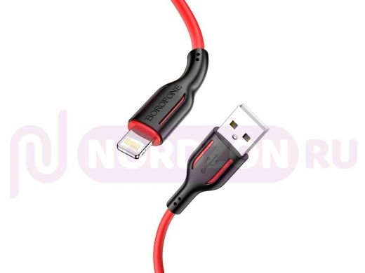 BOROFONE BX63 Красный кабель USB 2.4A (iOS Lighting) 1м