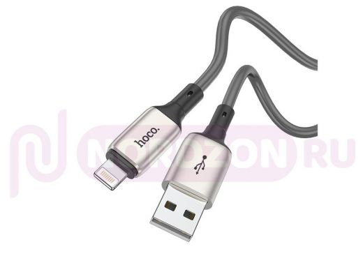 Шнур USB / Lightning (iPhone) HOCO X66 Серый кабель USB 2.4A (iOS Lighting) 1м