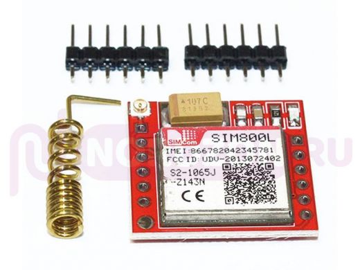 Arduino 2223-8: Модуль GSM GPRS SIM800L MicroSIM с антенной, 4 диапазона   DC3.4-5V