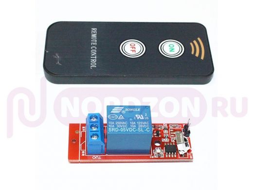 Arduino 30610: Релейный модуль  дистанционный 1 канал Uсраб.=12V (250V/10A) пульт, плата с реле