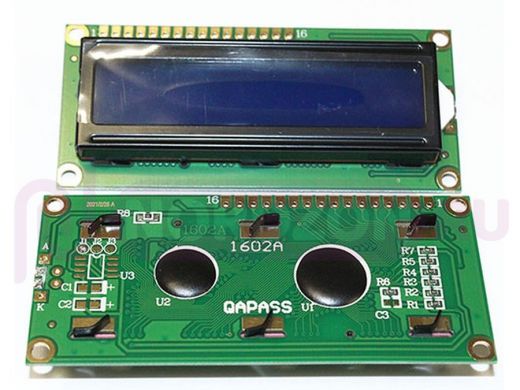 Arduino 4002: Дисплейный символьный модуль LCD1602 HD44780 16x2 (80х36мм, синяя подсветка)
