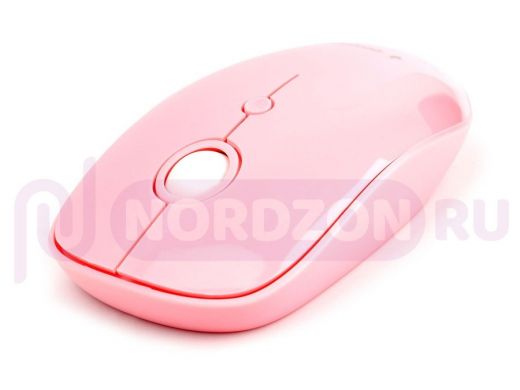 Мышь беспров. Gembird MUSW-390, 2.4ГГц, 2 кнопки + колесо кнопка,1000DPI розовый глянец