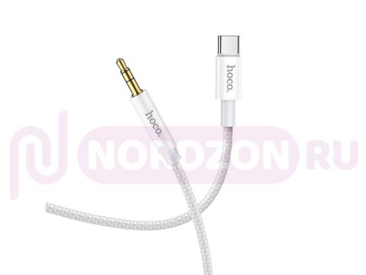 HOCO UPA19 Белый кабель аудио (штекер TYPE-C - штекер Джек 3,5мм) 1м