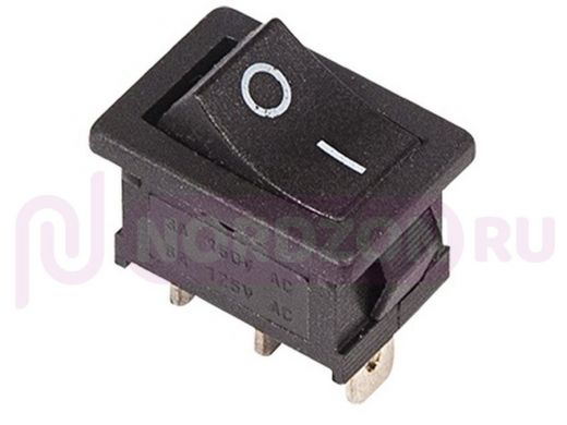 Выключатель клавишный 250V 6А (3с) (ON)-ON черный  Б/Фикс  Mini  REXANT