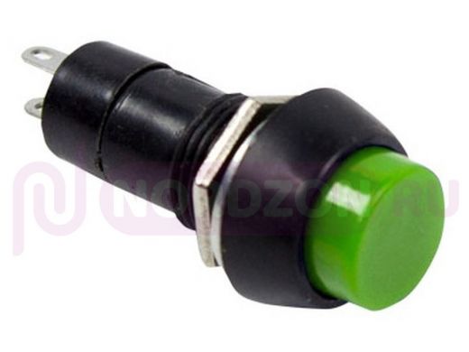 Выключатель-кнопка  250V 1А (2с) (ON)-OFF  Б/Фикс  зеленая  REXANT