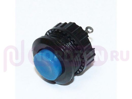 Кнопка DS500 круглая синяя, без фиксации (устан D-13мм, 125V/3A)