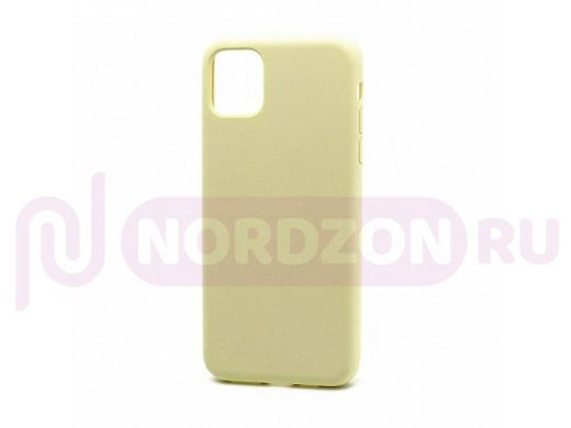 Чехол iPhone 11 Pro Max, Silicone case, жёлтый светлый, защита полная, 051