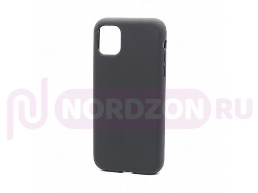 Чехол iPhone 11 Pro Max, Silicone case, серый графит, защита полная, 015