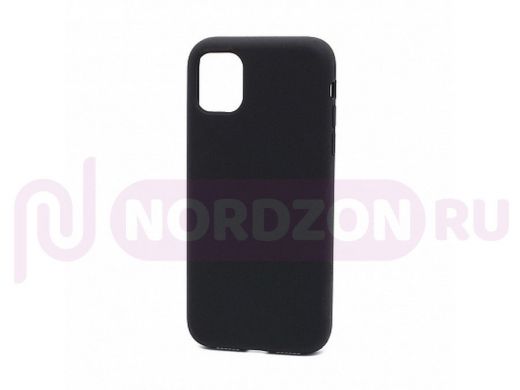 Чехол iPhone 11 Pro Max, Silicone case, чёрный, защита полная, 018