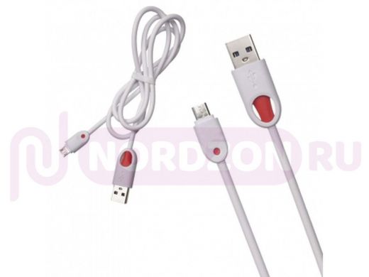 Кабель USB - MicroUSB, тех.пак. R15, 2.1A, 100см, белый