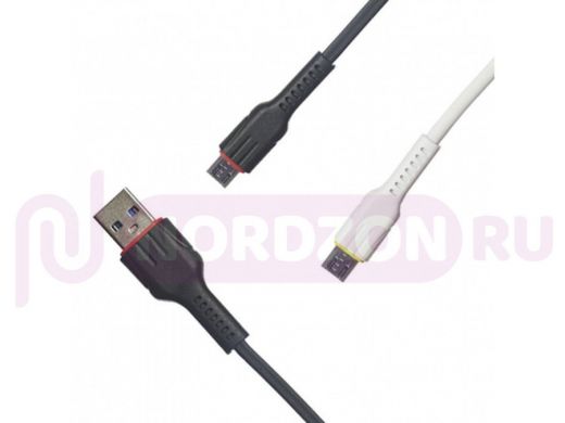 Кабель USB - MicroUSB, тех.пак. R30, 2.1A, 100см, чёрный