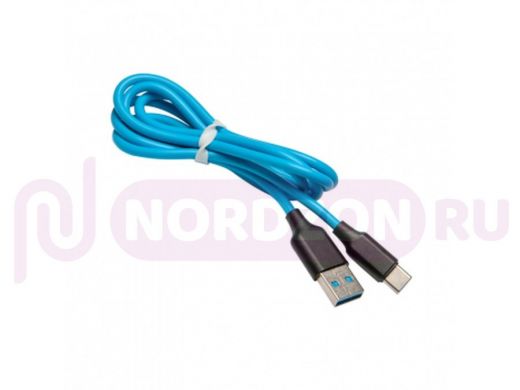 Кабель USB - Type-C, тех.пак. UN724, силикон, 100см, 2A, синий
