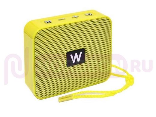 Колонка Walker WSP-100, Bluetooth, 5Wx1, microSD, USB, AUX, FM, жёлтая
