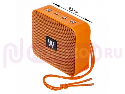 Колонка Walker WSP-100, Bluetooth, 5Wx1, microSD, USB, AUX, FM, оранжевая