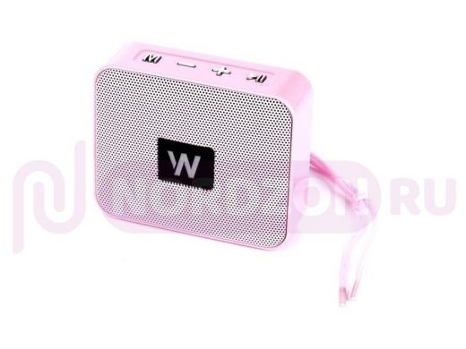 Колонка Walker WSP-100, Bluetooth, 5Wx1, microSD, USB, AUX, FM, розовая