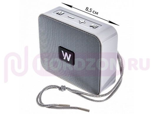 Колонка Walker WSP-100, Bluetooth, 5Wx1, microSD, USB, AUX, FM, серая