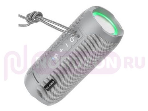 Колонка Borofone BR21, Bluetooth, 5W*2, microSD, AUX, фонарь, серая