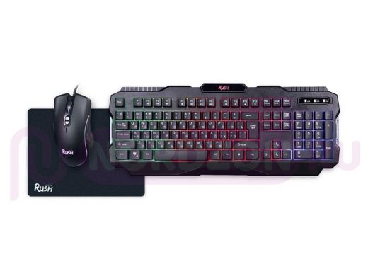 Комплект игровой клавиатура + мышь Smartbuy Shotgun + коврик 307728G-K, чёрный