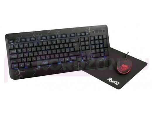 Комплект игровой клавиатура + мышь Smartbuy Thunderstorm + коврик 715714G-K, чёрный