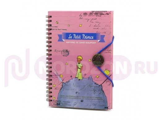 Блокнот NBP051 Le Petit Prince на кольцах с резинкой, 130*192мм, розовый