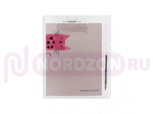 Блокнот с ручкой Cat YF19-241 50 листов, 10*12,5см, розовый