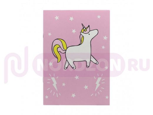 Тетрадь Unicorn Aa32-1801, 18 листов, линейка, розовая