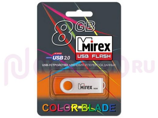 накопитель USB, 8GB Mirex Swivel Orange