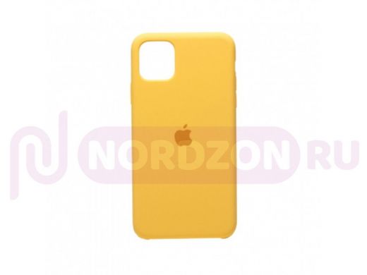 Чехол iPhone 11 Pro Max, Silicone case, жёлтый манго, лого