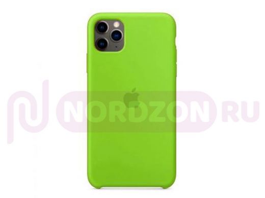 Чехол iPhone 11 Pro Max, Silicone case, зелёный, лого