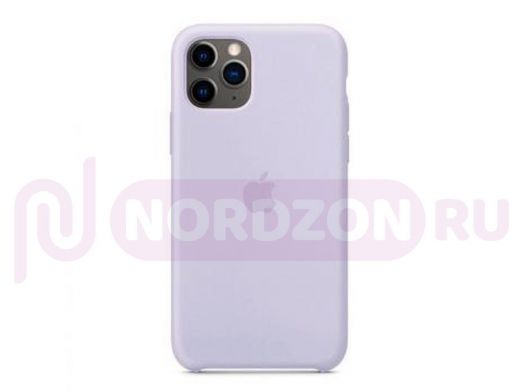 Чехол iPhone 11 Pro Max, Silicone case, лавандовый, лого