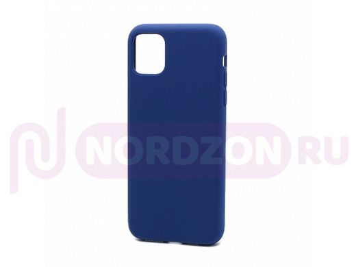Чехол iPhone 11 Pro Max, Silicone case, синий, защита полная, 020
