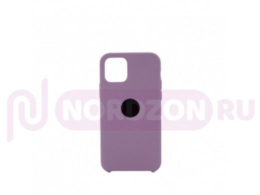 Чехол iPhone 11 Pro Max, Silicone case, сиреневый бледный, лого