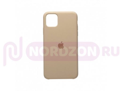 Чехол iPhone 11 Pro Max, Silicone case, слоновая кость, лого