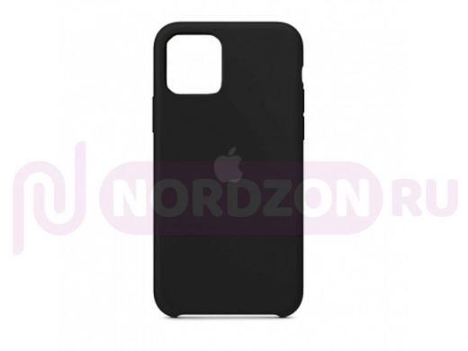 Чехол iPhone 11 Pro Max, Silicone case, чёрный, лого