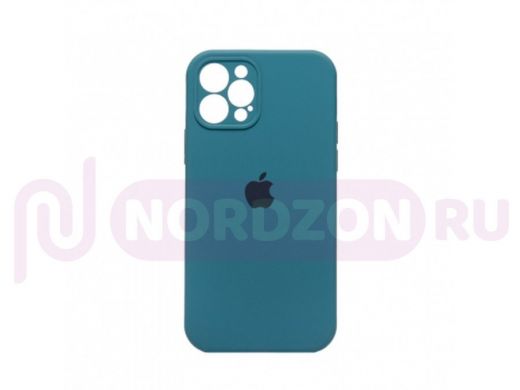 Чехол iPhone 12 Pro, Silicone case, нефритовый, защита камеры, лого