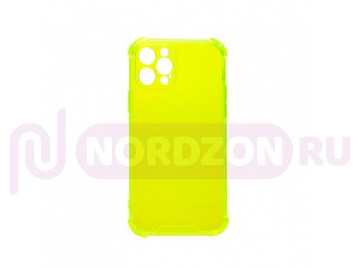 Чехол iPhone 12 Pro, силикон, противоударный, зелёный лимон