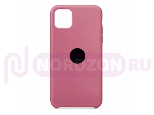 Чехол iPhone 12/12 Pro, Silicone case, красно коричневый, защита полная, лого