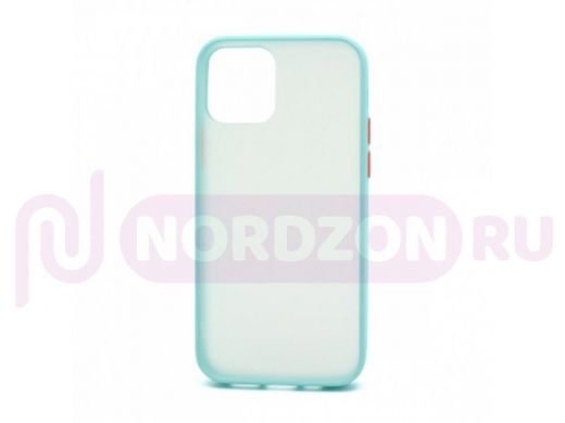 Чехол iPhone 12/12 Pro, пластик, силикон, Shockproof Lite, голубо-оранжевый